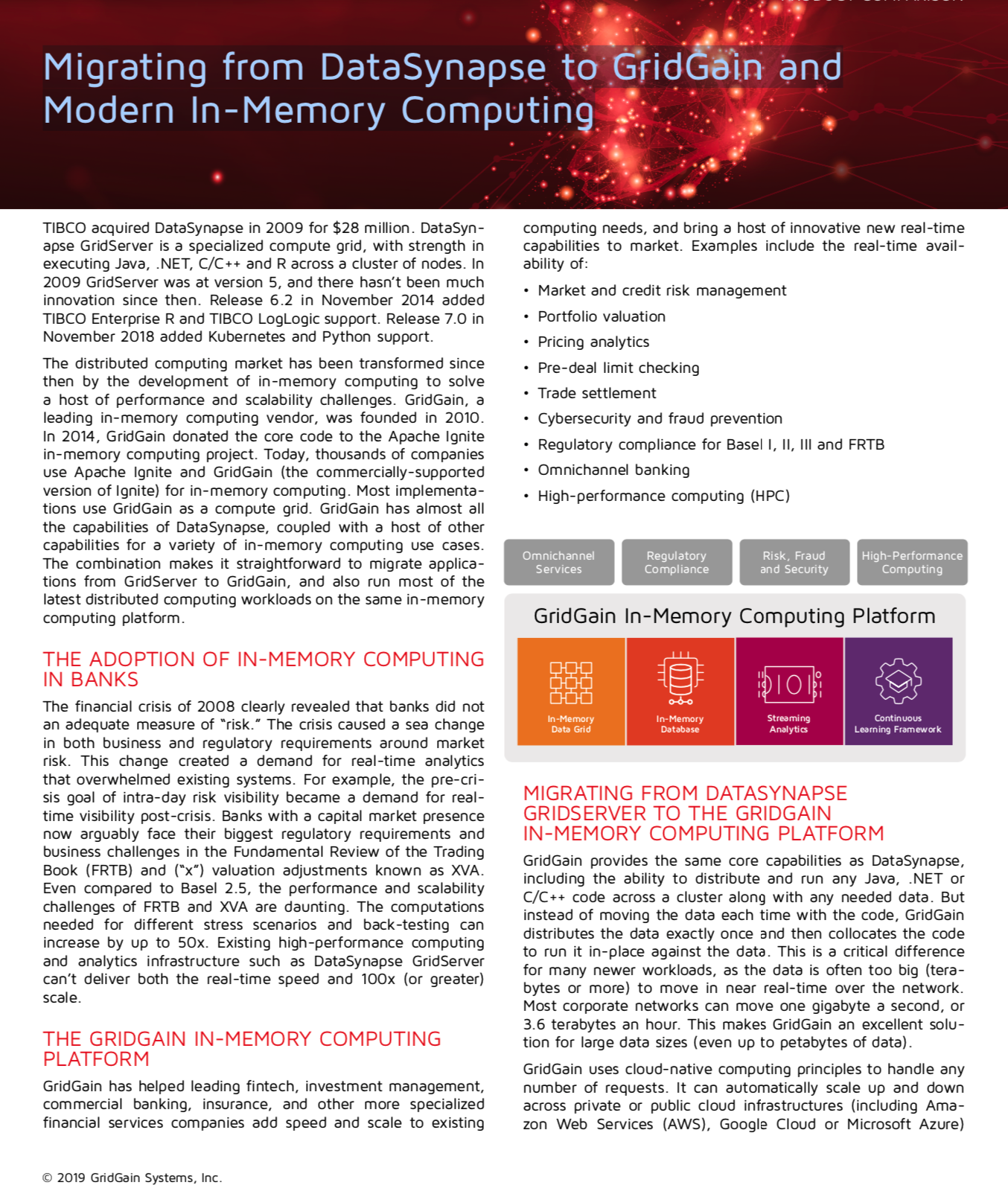 Migrating from DataSynapse to GridGain and Modern In-Memory Computing