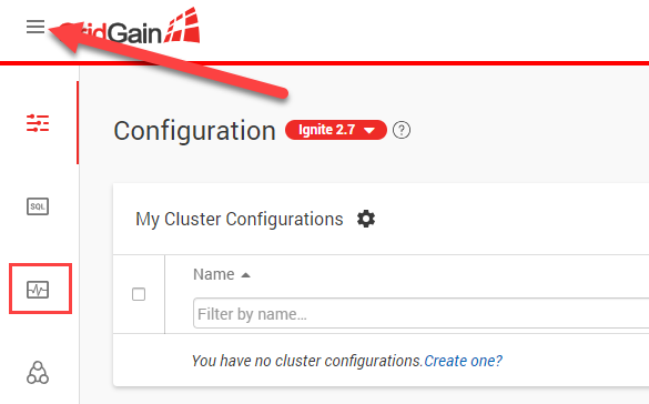 Web Console Left Nav