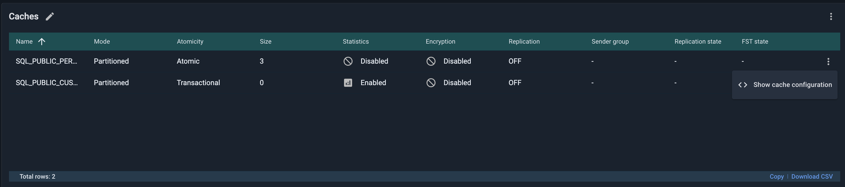Cache Widget