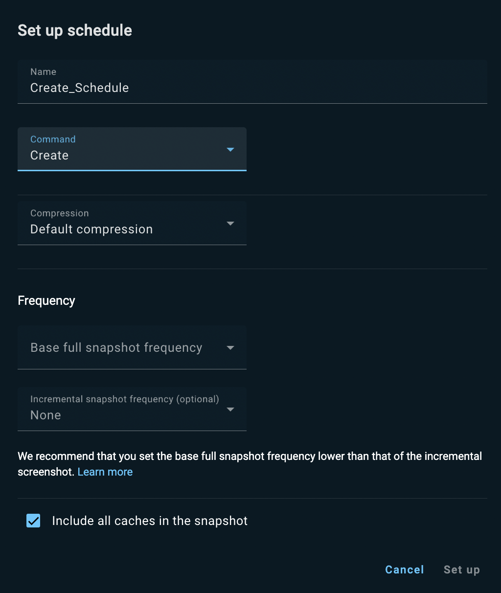 Create Create Schedules