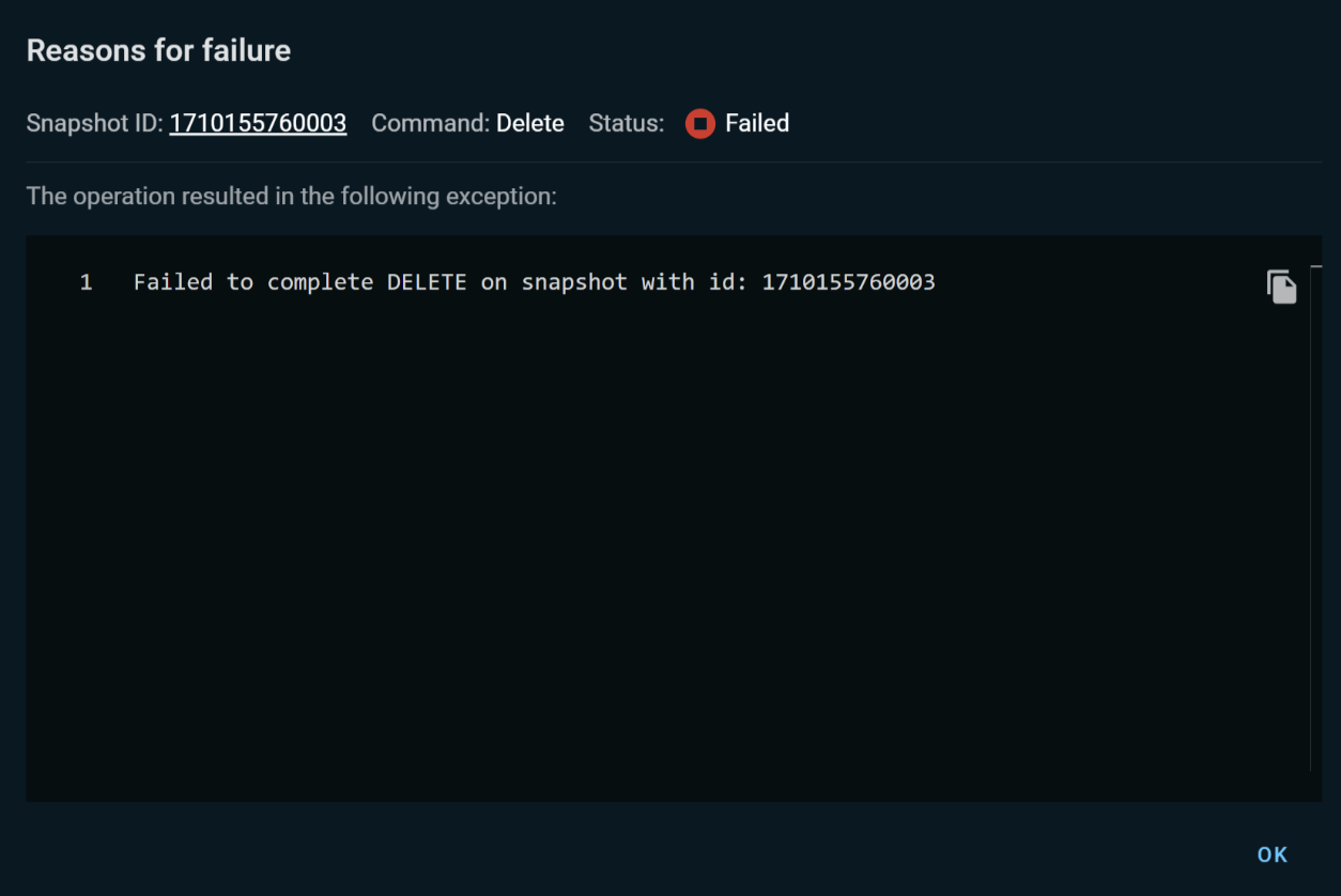 Failure Reasons