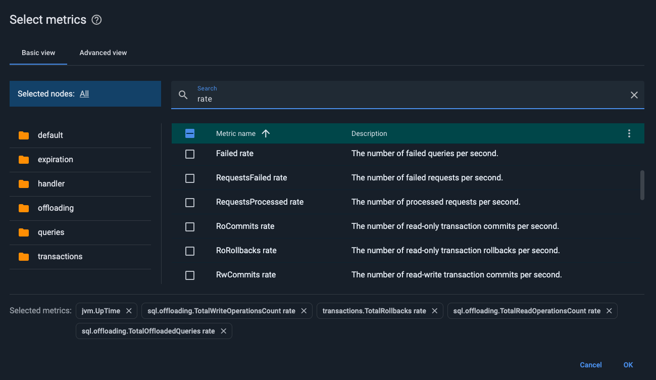Search for rate metrics