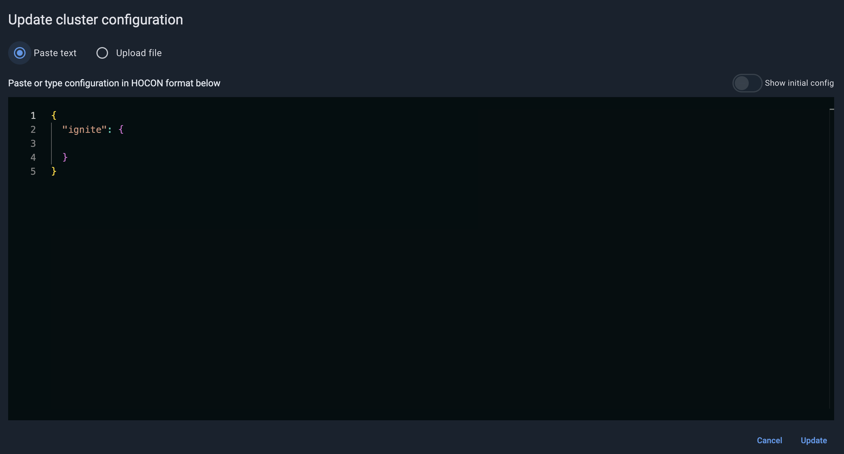 gg9 my cluster update config