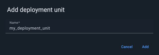 Add deployment unit