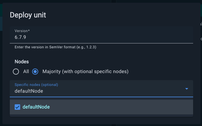 Deploy unit