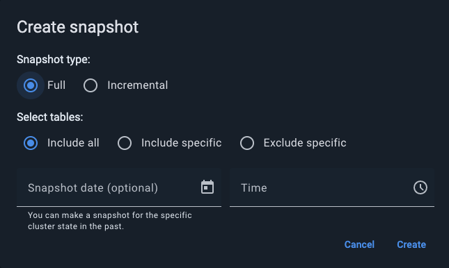 Create Snapshot