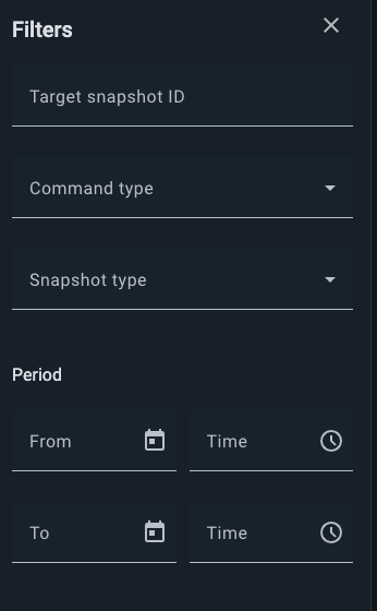 Filter operation tab
