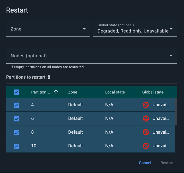 Disaster recovery tab