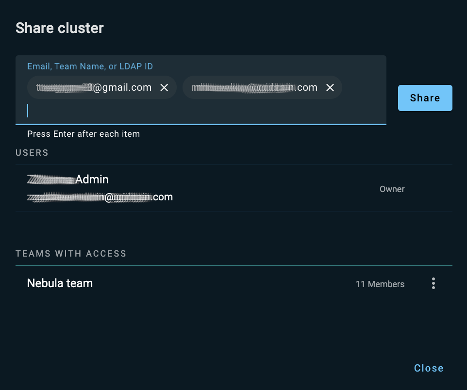 share cluster 1