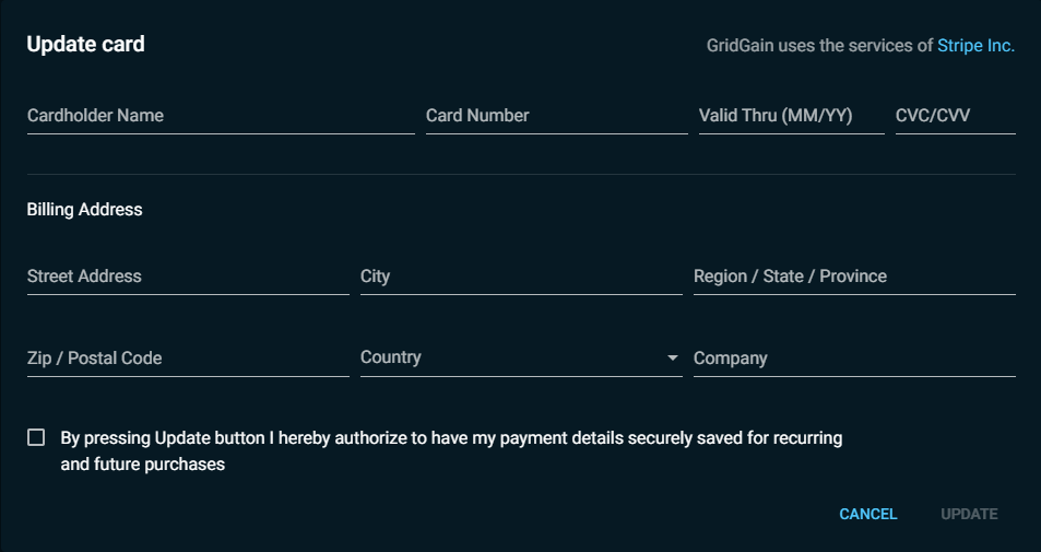 Update card
