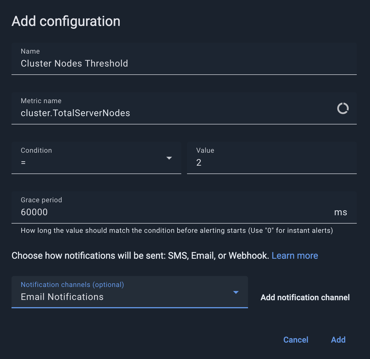 GridGain Nodes-Count Alert