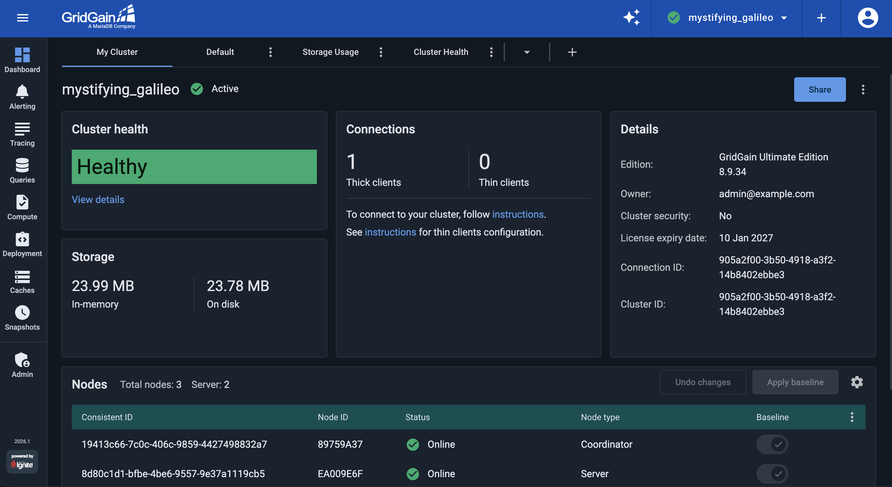 Control Center Dashboard