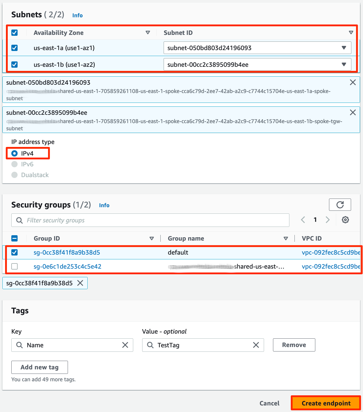 aws endpoint lower 1