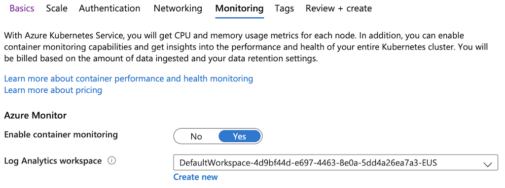 Kubernetes Monitoring Settings