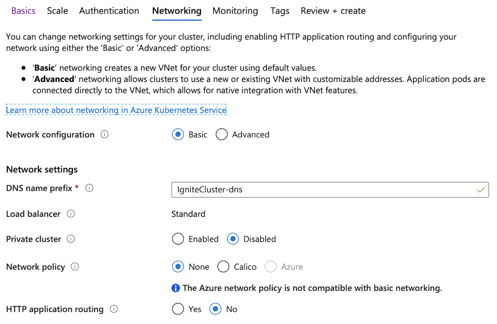 Kubernetes Networking Settings