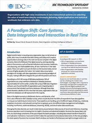A Paradigm Shift: Core Systems Data Integration and Interaction in Real Time