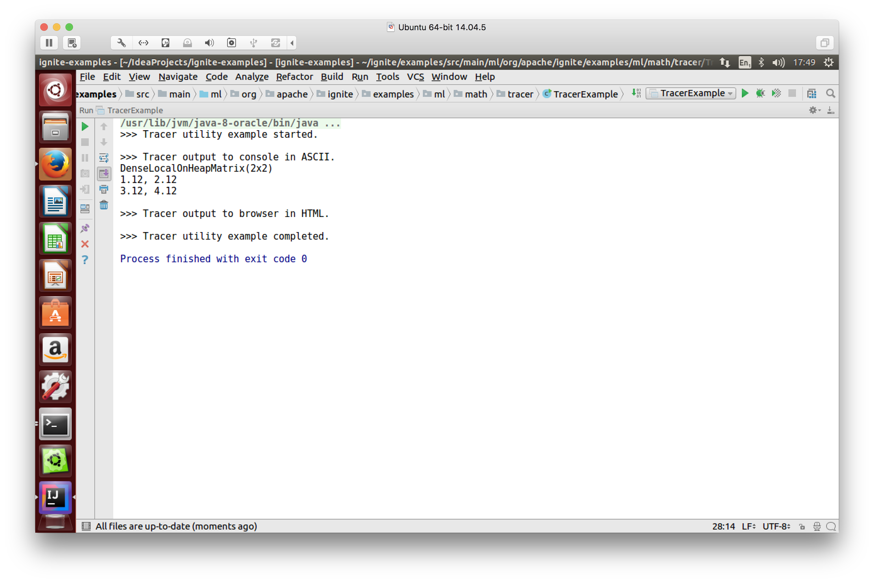 Figure 3. Tracer output to console in ASCII