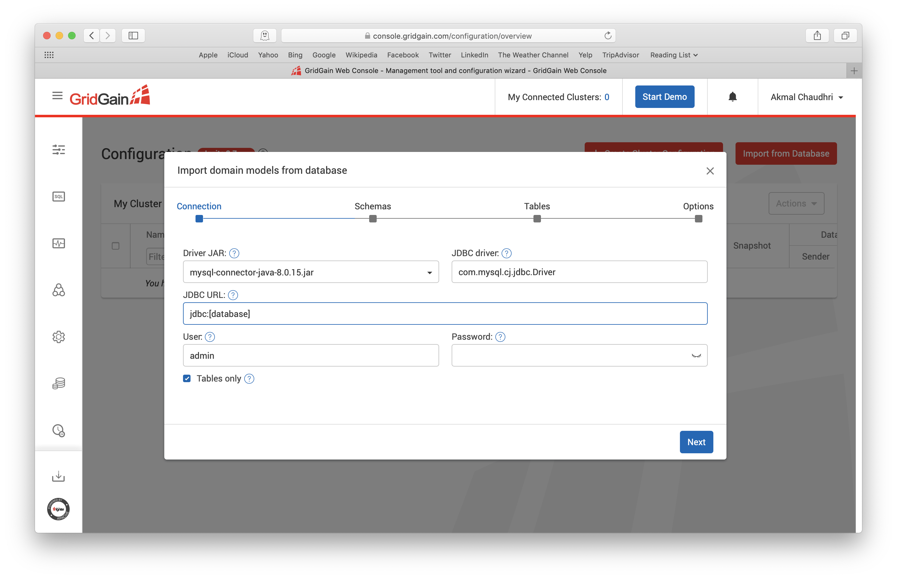 Figure 6. Import from Database.