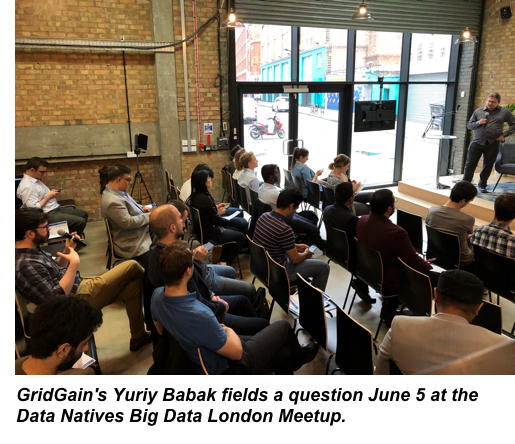 GridGain's Yuriy Babak fields a question at the Data Natives Big Data London Meetup on June 5.
