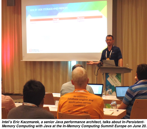 Eric Kaczmarek speaking at the In-Memory Computing Summit Europe on June 20, 2017