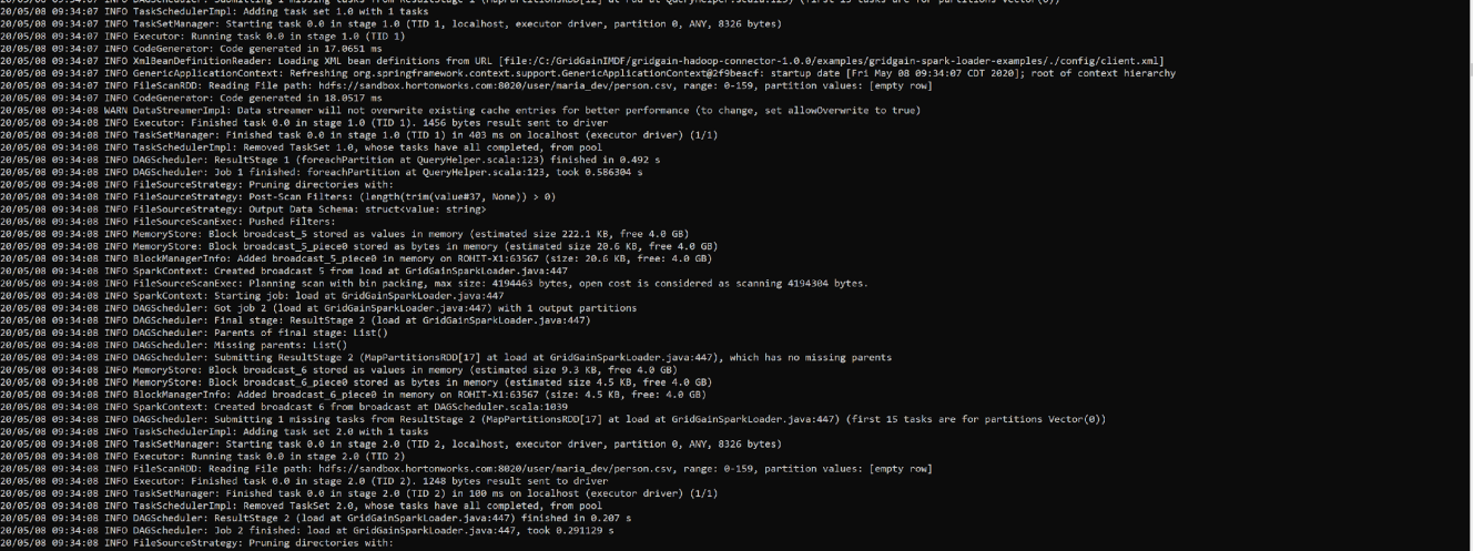 Load Data Into GridGain from Hadoop 2