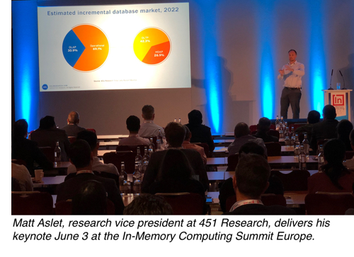 Matt Aslet, research vice president at 451 Research, delivers his keynote June 3 at the In-Memory Computing Summit Europe