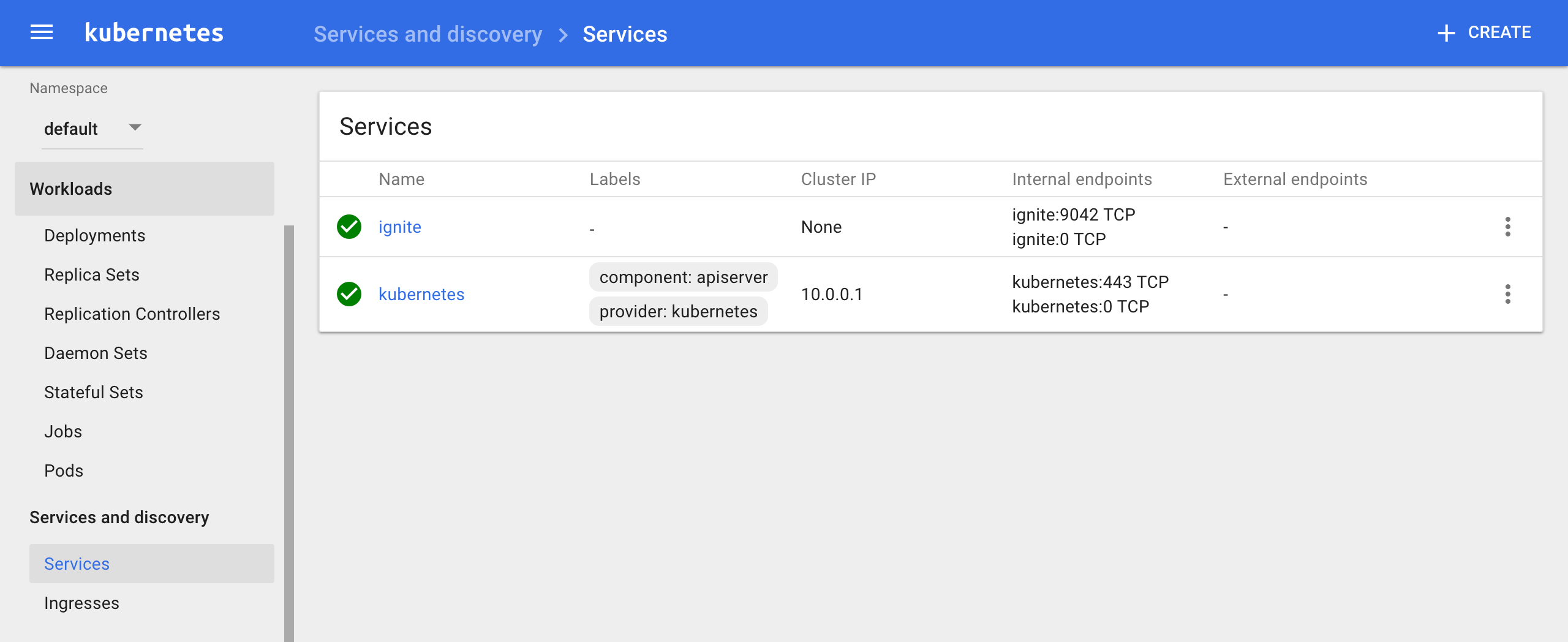 Apache Ignite Service and Kubernetes