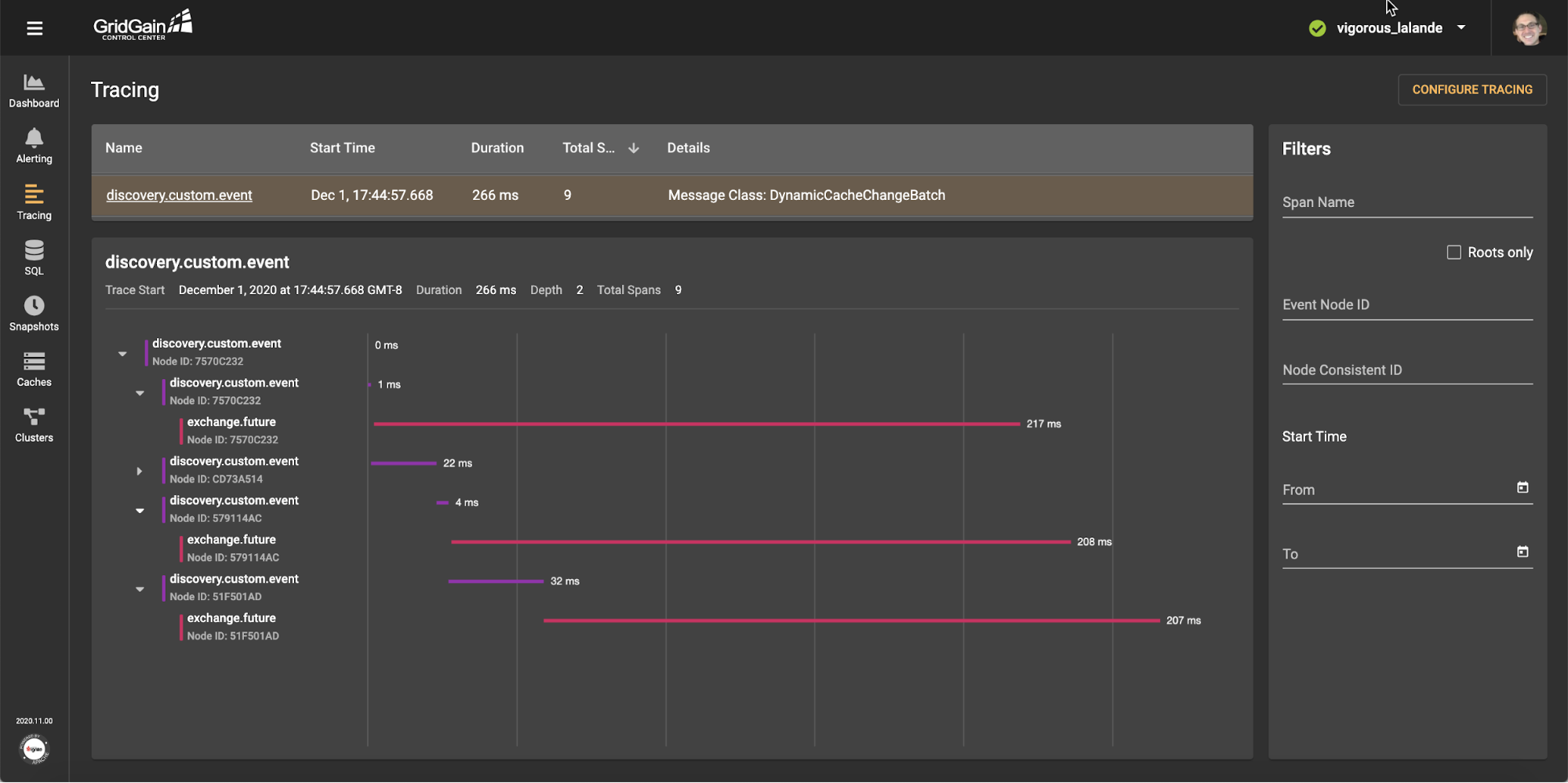 Control Center Tracing for Apache Ignite