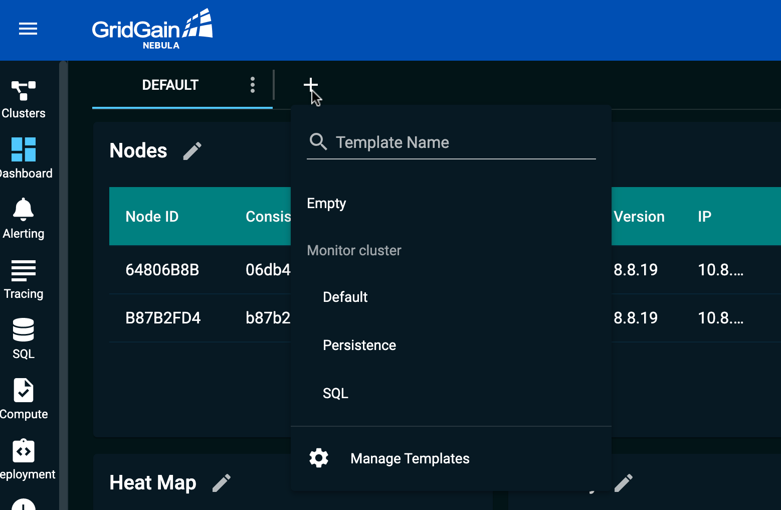 nebula dashboard