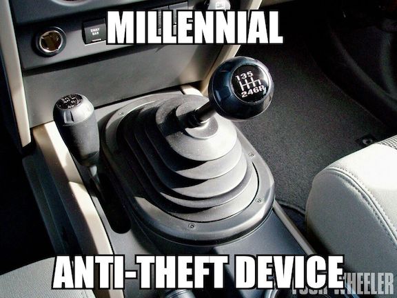 Photo of a stick shift in a car