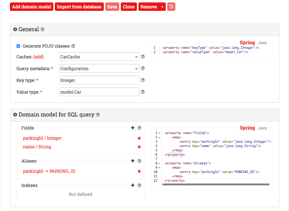 Importing database schema using the Web Console